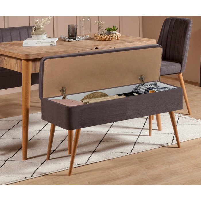 Hanah Home Vina 0701 Conjunto de Mesa de Comedor Extensible y Sillas, Pino Atlántico y Antracita Hanah Home Vina 0701 Conjunto de Mesa de Comedor Extensible y Sillas, Pino Atlántico y Antracita